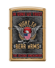 Load image into Gallery viewer, Zippo Lighter-Second Amendment Design Brushed Brass Windproof Lighter #Z5506
