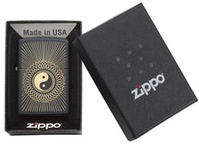 Load image into Gallery viewer, Zippo Lighter - Personalized Message Engraved on Backside Ying and Yang Windproof Lighter (Yin &amp; Yang 29423)
