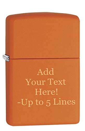 Zippo Lighter- Personalized Message Matte Colors Windproof Lighter Orange #231