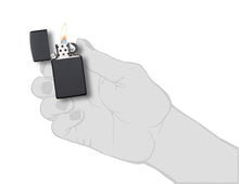Load image into Gallery viewer, Zippo Lighter - Personalized Customize Message Engrave on Slim Size Windproof Lighter (Black Matte #1618)
