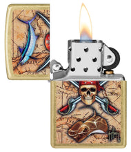 Load image into Gallery viewer, Zippo - Customized Message on for Guy Harvey Pirate Skull and Treasure Map 48966
