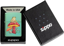 Load image into Gallery viewer, Zippo - Customized Message Mystical Frog and Mushrooms - High Polish Green 48973

