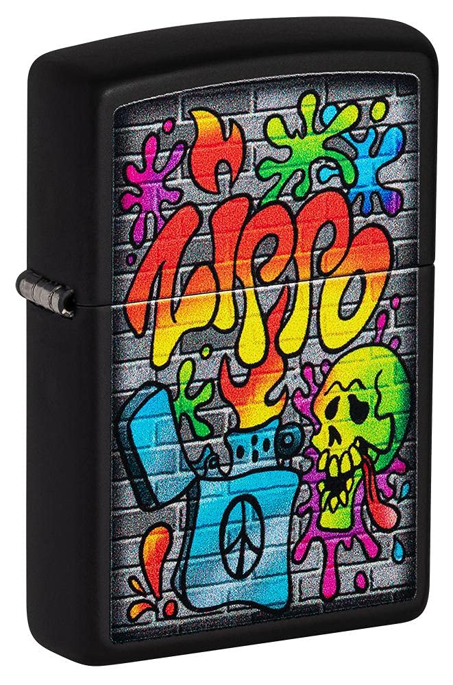 Zippo Lighter - Personalized Customize Message Engrave on Backside for Zippo Art Design (Street Art Design #49605)