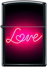 Load image into Gallery viewer, Zippo Lighter- Personalized Engrave for Love Neon Glow Design Black Matte Z5257
