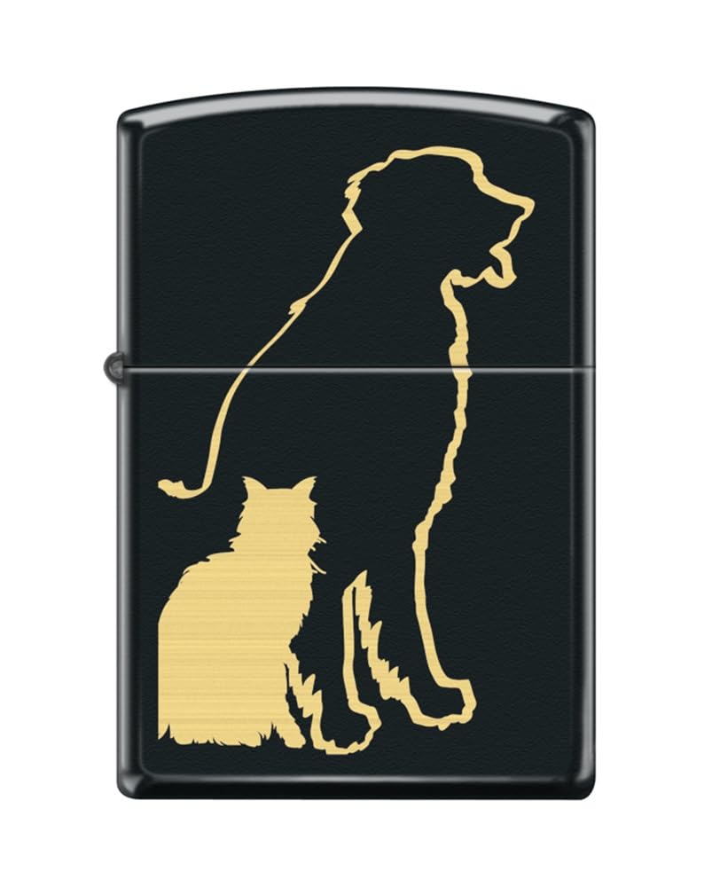 Zippo Lighter-Cat Pet Animal Windproof Lighter (Dog and Cat Silhouette #Z5562)