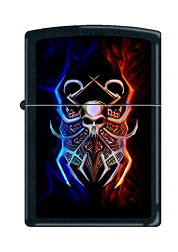 Zippo Lighter- Personalized Engrave for Colored Skull Spider Flame #Z5017