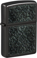 Load image into Gallery viewer, Zippo Lighter - Custom Message Engrave Pattern Design - High Polish Black 48961
