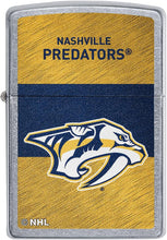 Load image into Gallery viewer, Zippo 2021 NHL Nashville Predators Street Chrome Pocket Lighter
