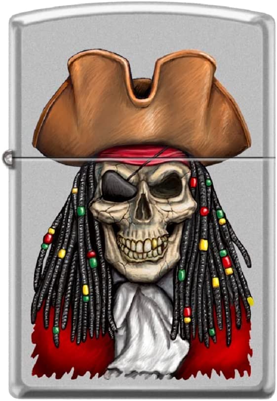 Zippo Lighter- Personalized Engrave Pirate Skull Rasta Dreadlocks Captain #Z5547