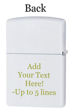Load image into Gallery viewer, Zippo Lighter -Personalized Customize Message Engrave on Backside for Playboy Rabbit Head Design Bunny Diagonals Lines Patterns White Matte #Z5332
