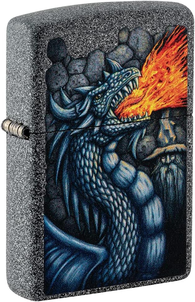 Zippo Fiery Dragon Design Iron Stone Pocket Lighter