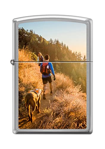 Zippo Lighter- Personalized for Hiking Trailing Camping Tent with Dog Z5190