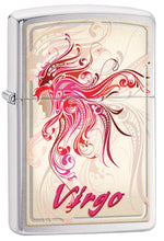 Load image into Gallery viewer, Zippo Lighter - Personalized Custom Message Engraved Windproof Astrological Sign Zodiac Lighter Brushed Chrome
