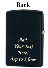 Load image into Gallery viewer, Zippo Lighter - Personalized Custom Message Engraved on Backside for Bike Motorcycle Racing Black Matte #Z5291
