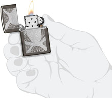 Load image into Gallery viewer, Zippo John Smith Gumbula Owl Design Black Ice Pocket Lighter
