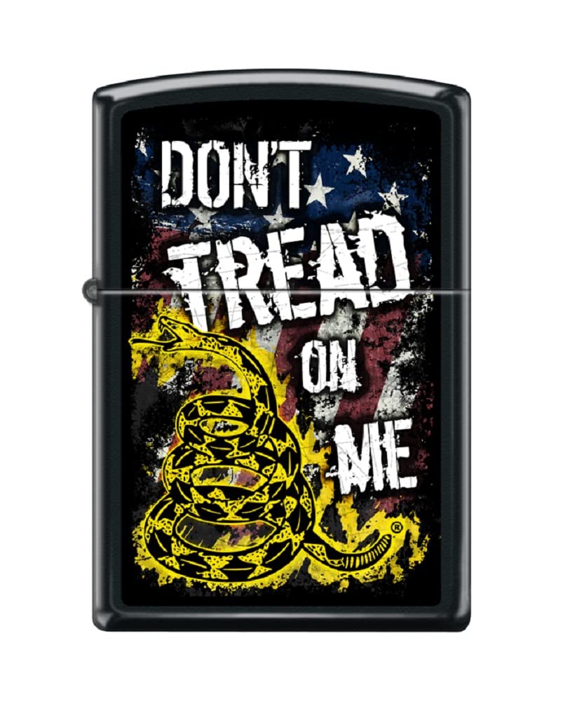 Zippo Lighter -for Don't Tread On Me USA America Snake Flag Black Matte #Z5324