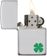 Load image into Gallery viewer, Zippo Lighter- Personalized Engrave Lucky Clover Shamrock High Polish 24007
