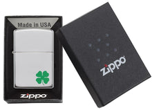 Load image into Gallery viewer, Zippo Lighter- Personalized Engrave Lucky Clover Shamrock High Polish 24007
