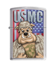 Load image into Gallery viewer, Zippo Lighter- Personalized for USMC USA Flags Bulldog Tattoos #Z5347
