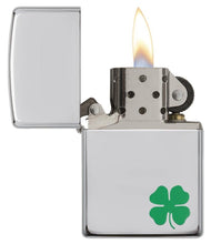 Load image into Gallery viewer, Zippo Lighter- Personalized Engrave Lucky Clover Shamrock High Polish 24007
