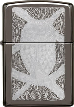 Load image into Gallery viewer, Zippo John Smith Gumbula Owl Design Black Ice Pocket Lighter
