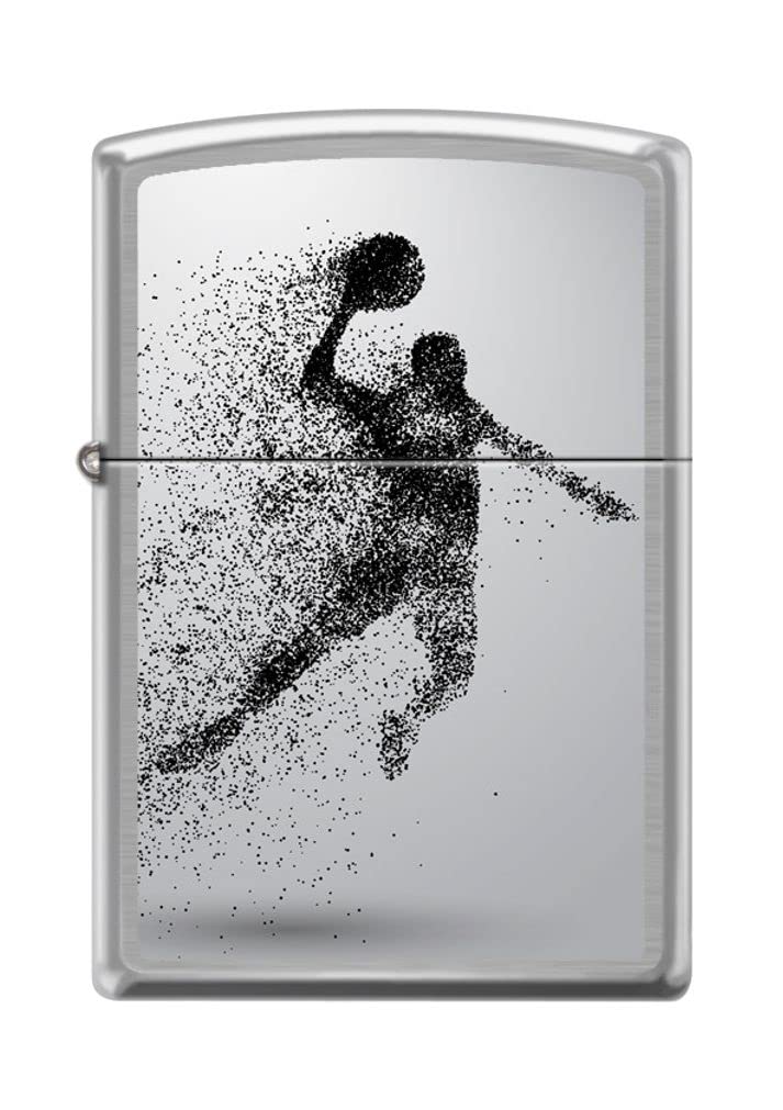 Zippo Lighter- Basketball Player Dunk Brushed Chrome Windproof Lighter #Z5189