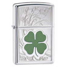 Load image into Gallery viewer, Zippo Lighter- Personalized Engrave Lucky Clover Shamrock High Polish 24699
