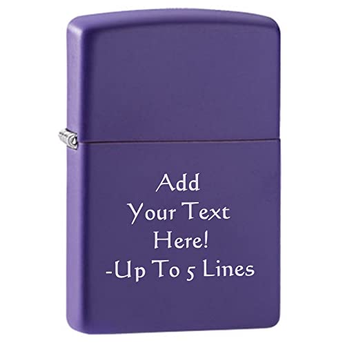 Zippo Lighter- Personalized Message Purple Matte Color Windproof Lighter #237