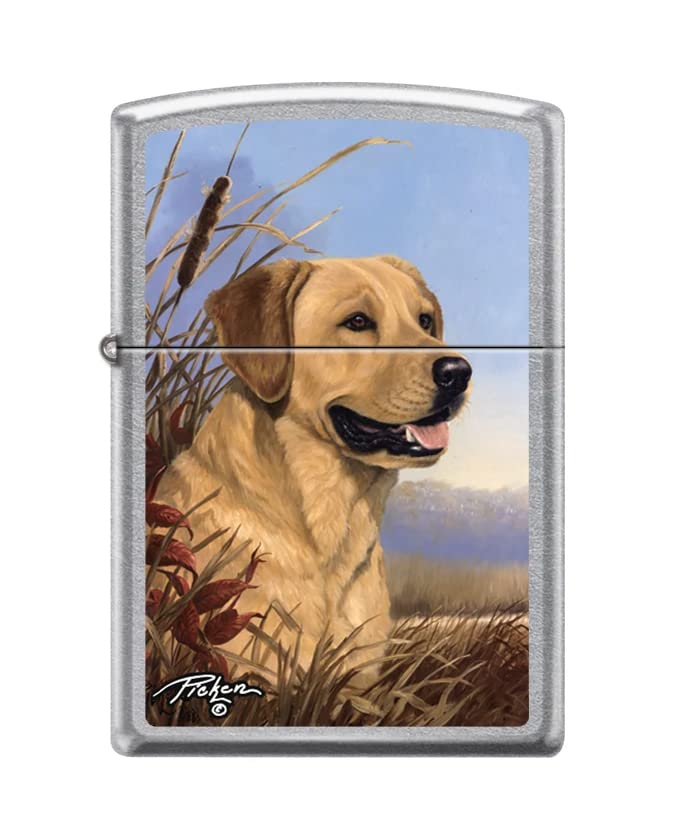 Zippo Lighter- Personalized Engrave for Linda Picken Dog Lab Painting #Z5361