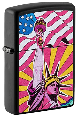 Zippo Lighter- Personalized for US Patriotic Statue of Liberty Colorful 49784