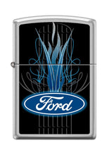 Load image into Gallery viewer, Zippo Lighter - Personalized Custom Message Engraved on Backside for Ford Oval Logo Satin Chrome #Z5012

