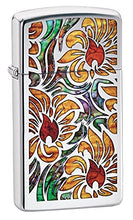 Load image into Gallery viewer, Zippo Lighter- Personalized Engrave on Slim Size Floral Fusion #29702
