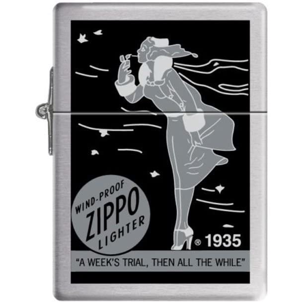 Zippo Lighter- Personalized Engrave forZippo Brand Logo Lighter Lady Circa 1935