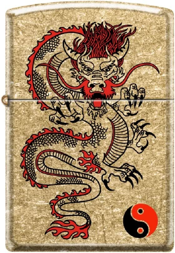 Zippo Lighter - Personalized Customize Message Engrave on Backside for Dragon Windproof Lighter Dragon Asian #Z5541