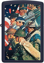 Load image into Gallery viewer, Zippo unisex-adult Hero Lighters, Norman Rockwell To Make Men Free Navy Matte
