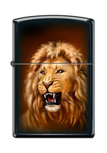 Load image into Gallery viewer, Zippo Lighter- Personalized Message Engrave for Lion Roaring Black Matte #Z5195
