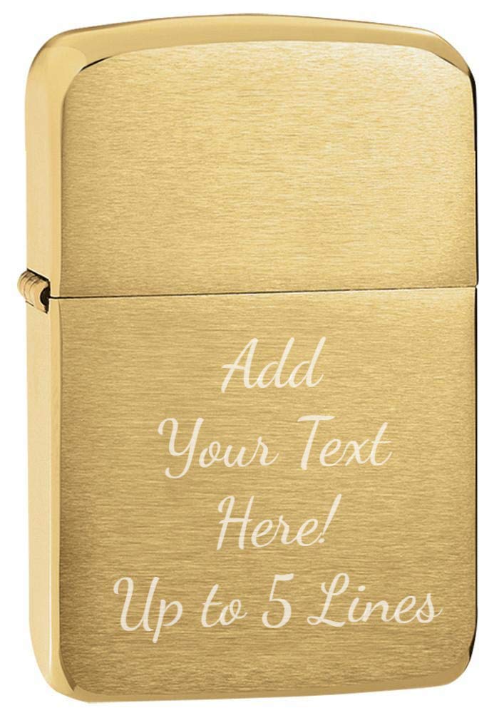 Zippo Lighter - Personalized Message Engraved Customized 1941 Replica Original Windproof Lighter 1941 Brush Brass 1941B