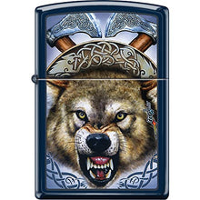 Load image into Gallery viewer, Zippo Lighter- Personalized Message Wolf WolvesZippo Lighter Navy Blue Z1062
