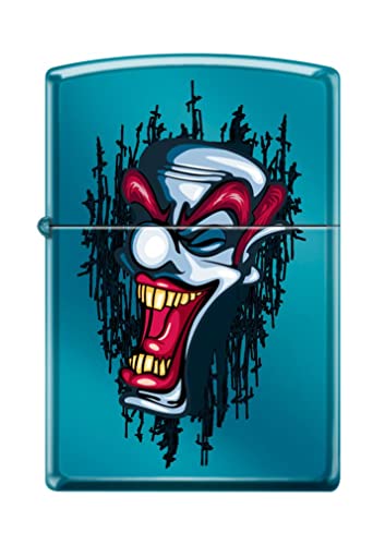 Zippo Lighter- Personalized Engrave for Clown Laughing Tattoo Blue #Z5093