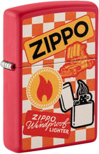 Load image into Gallery viewer, Zippo Lighter - Custom Message Engrave Retro Zippo Design - Red Matte 48998
