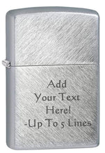 Load image into Gallery viewer, Zippo Lighter - Personalized Custom Message Engrave Chrome Windproof Lighter Brushed Herringbone Sweep 24648
