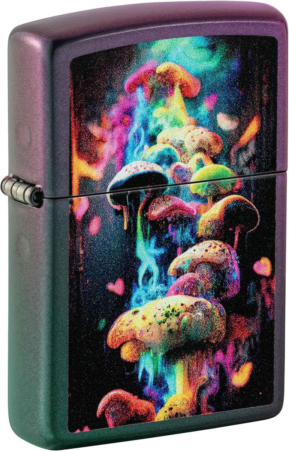 Zippo Lighter - Custom Message Engrave Colorful Mushrooms - Iridescent 48929