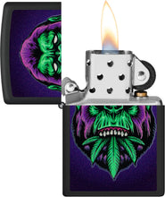 Load image into Gallery viewer, Zippo Black Light Cannabis Gorilla Design Black Matte Pocket Lighter
