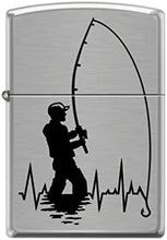 Load image into Gallery viewer, Zippo Lighter- Personalized Engrave for Heartbeat Fisherman Fishing Rod #Z5229
