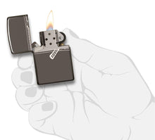 Load image into Gallery viewer, Zippo Lighter - Personalized Customize Message Engrave on Backside for Zippo Brand Design Logo Lighter (Black Ice #21088)
