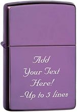 Load image into Gallery viewer, Zippo Lighter- Personalized Engrave Unique Colored Purple #24747
