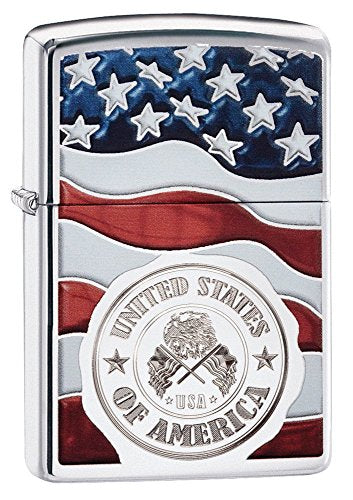 Zippo Lighter- Personalized Engrave Americana Eagle USA Flag Patriotic 29395