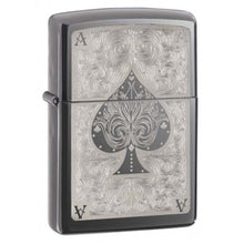 Load image into Gallery viewer, Zippo Lighter- Personalized Engrave Black Ice Ace of Spades Black Ice Ace 28323

