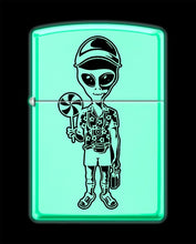 Load image into Gallery viewer, Zippo Lighter-Alien with Lollipop Glow in The Dark Matte Lighter #Z5511
