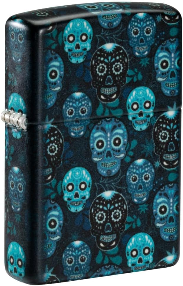 Zippo Lighter - Custom Message Engrave Sugar Skulls - Glow-in-The-Dark 46017
